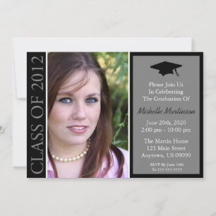 Invitation Classe Traditionnelle De 2012 Graduation (Noir)