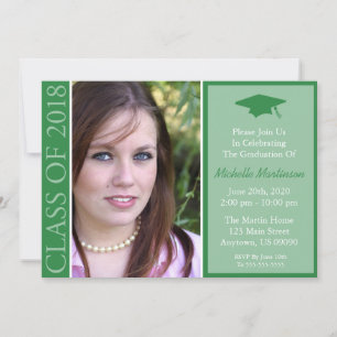 Invitation Classe Traditionnelle De 2018 Diplôme (Vert)