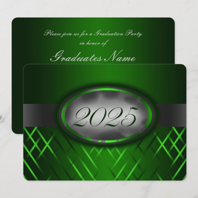 Invitation Classe verte et argent de la fête 2025 (Devant / Derrière)