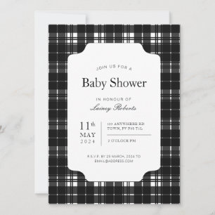 Invitation Classic Black and White Robertson Plaid Check