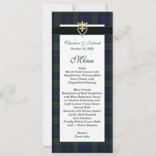 Invitation Classic Black Watch Tartan Wedding Menu