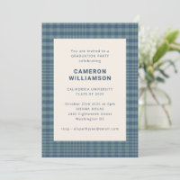 Classic Blue Glen Plaid Simple Stylish Graduation