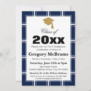 Invitation Classic Blue Graduation Party