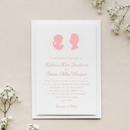 Invitation Classic Cameo Regency Mariage rose