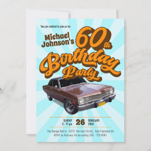 Invitation Classic Car Retro Fun 60e Anniversaire