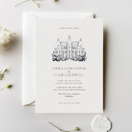 Invitation Classic Château Lieu Dessin minimaliste Mariage