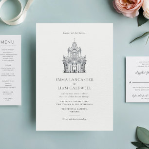 Invitation Classic Church Lieu Croquis minimaliste Mariage