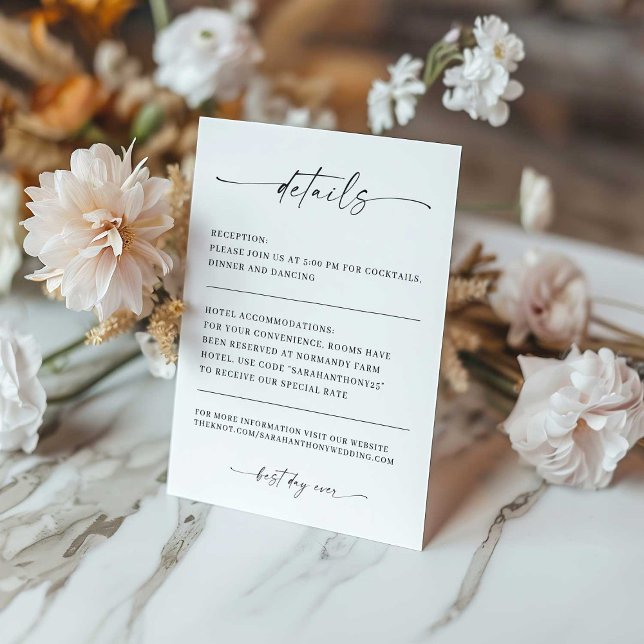 Invitation Classic Elegance Modern Minimal Wedding Details (Créateur téléchargé)