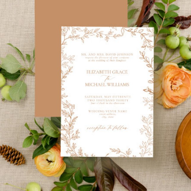 Invitation Classic Élégant Formel Terracotta Mariage (Créateur téléchargé)