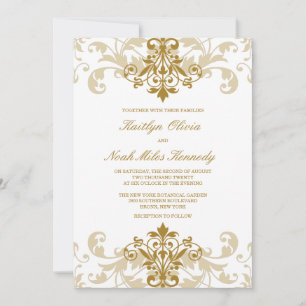 Invitation Classic & Elegant Gold Color Ironworks Mariage