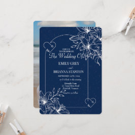 Invitation Classic Elegant mariage bleu marine