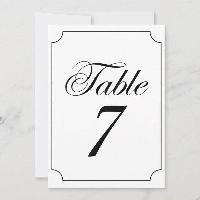 Invitation Classic Elegant noir blanc Mariage de cadre de bil (Devant)