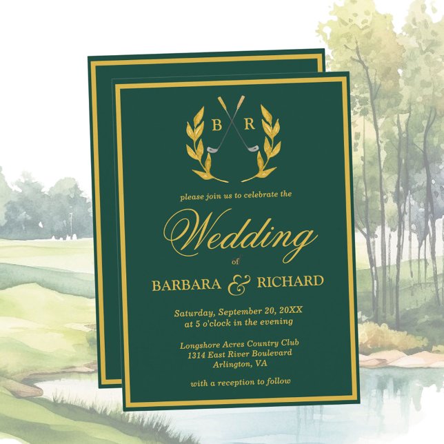 Invitation Classic Elegant w/Details Golf Theme Wedding (Créateur téléchargé)