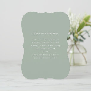 Invitation Classic Formal Sage Dusty Mariage de forme unique