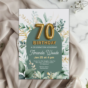 Invitation Classic Gold Greenery 70e anniversaire