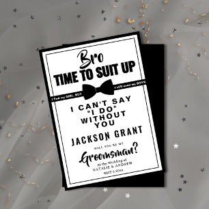 Invitation Classic Noir & Blanc Tuxedo Suit Up Groomsman