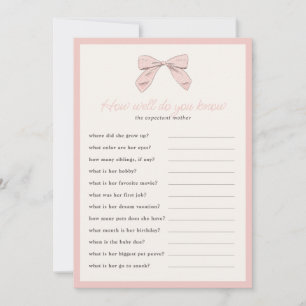Invitation Classic Pink Bow Comment bien connaissez-vous le j