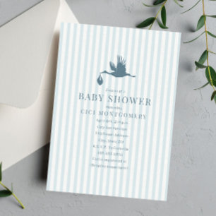Invitation Classic Preppy Seersucker Stripe Boy Baby shower
