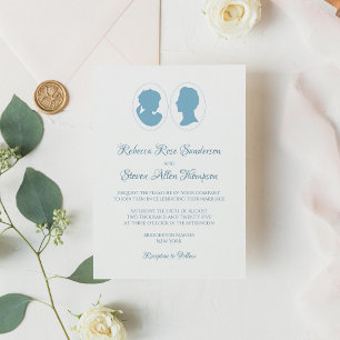 Invitation Classic Regency Blue Cameo Mariage