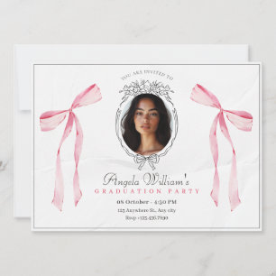 Invitation Classic rose arc élégant photo Graduation