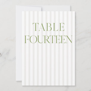 Invitation Classic Sage Vert & Beige Mariage 14 Numéro de tab