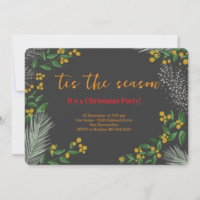 Invitation Classic Tis the Season Holiday Gathering (Devant)