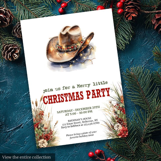Invitation Classic Western Christmas party editable invites (Classic Western Christmas party editable invitation

)