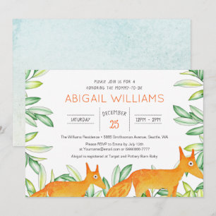 Invitation Classic Woodland Fox Baby shower