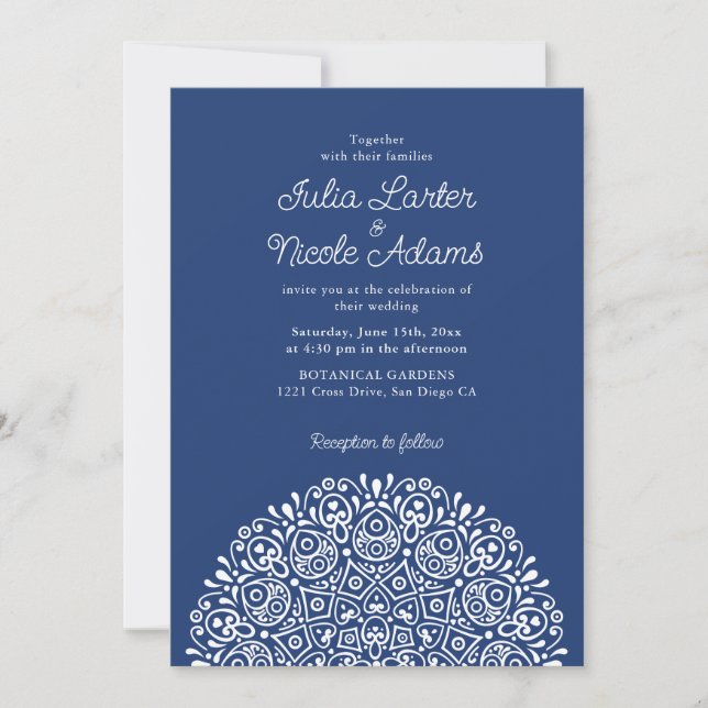 Invitation Classical Ornate Art Deco Style Mandala Wedding (Devant)