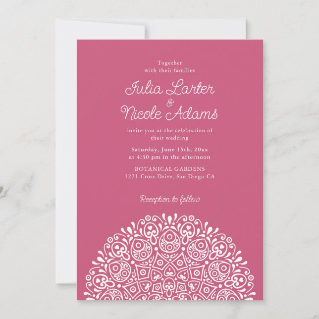 Invitation Classical Ornate Art Deco Style Mandala Wedding (Devant)