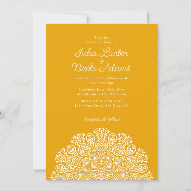 Invitation Classical Ornate Art Deco Style Mandala Wedding (Devant)