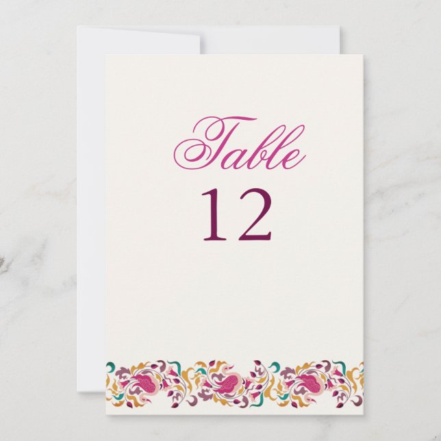 Invitation Classical Pearl Swan Floral Wedding Table Number (Devant)