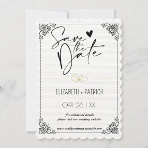 Invitation Classieux minimaliste ,hiboux amoureux save the da