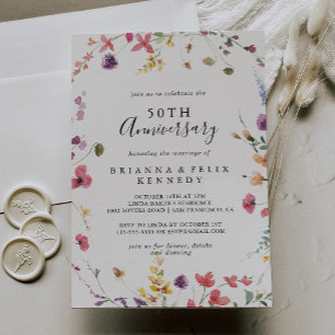 Invitation Classique Anniversaire de Mariage Coloré Sauvage 5