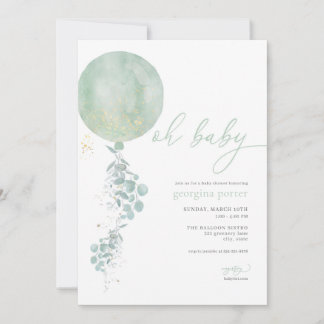 Invitation classique au Baby shower de ballons ver