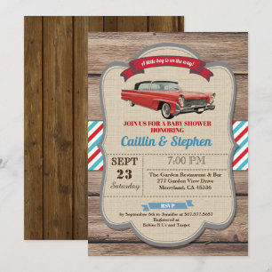 Invitation classique au baby shower de voiture. ro