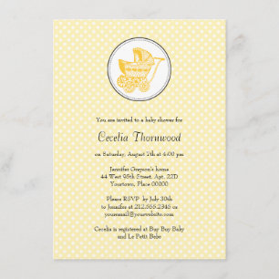 Invitation classique au Baby shower Pram
