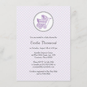 Invitation classique au Baby shower Pram