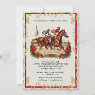 Invitation classique au Kentucky Derby avec jockey