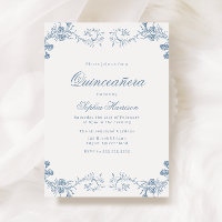 Classique Bleu vintage Élégante Quinceanera