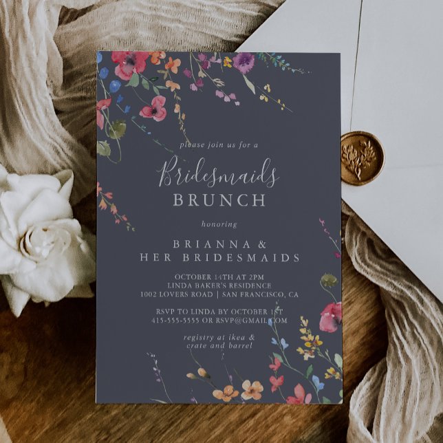 Invitation Classique Blue Wild Bridesmaids Brunch Douche (Créateur téléchargé)