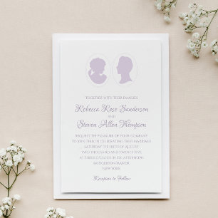 Invitation Classique Cameo Regency Purple Mariage