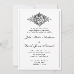 Invitation Classique catholique Élégant Mariage religieux