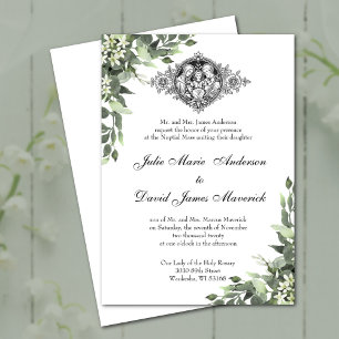 Invitation Classique catholique Élégant Mariage religieux