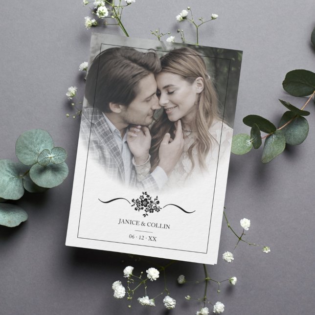 Invitation Classique Chic Typographie Script Mariage photo (Créateur téléchargé)