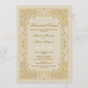 Invitation classique de dîner de répétition de