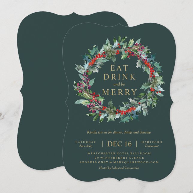 Invitation classique de partie de guirlande de (Devant / Derrière)