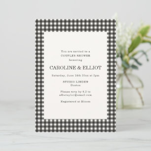 Invitation Classique douche pour couples à carreaux gingham n