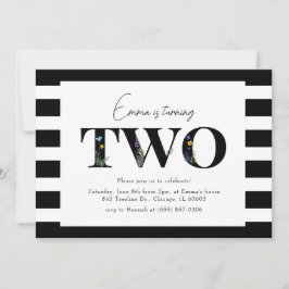 Invitation classique Floral deuxième anniversaire