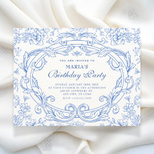 Invitation Classique floral vintage anniversaire